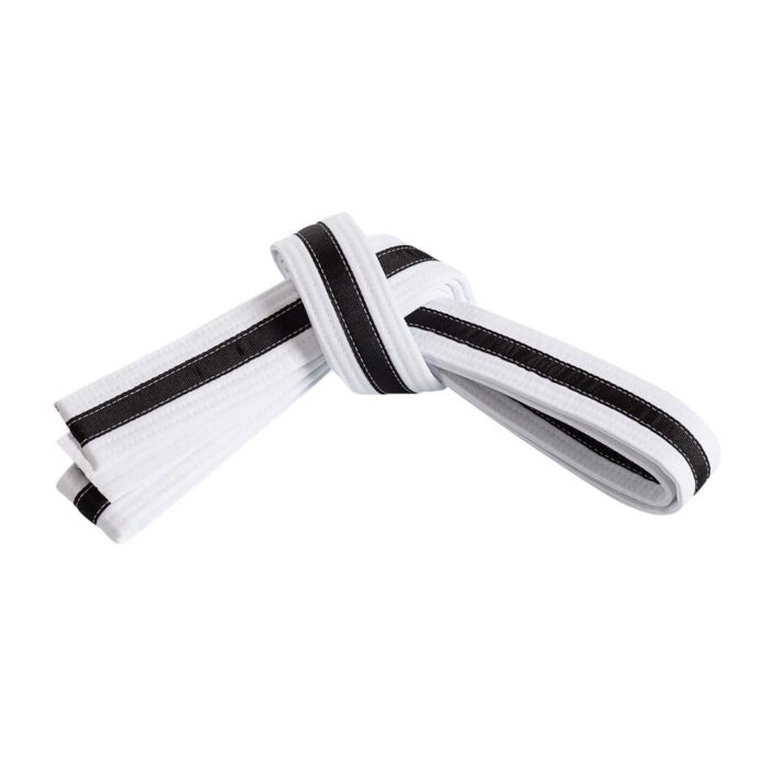 Double Wrap Black Striped Martial Arts Belt