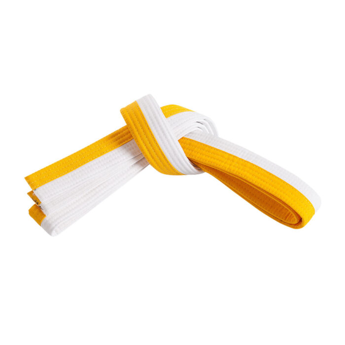 Double Wrap Two-Tone Striped Martial Arts Belt