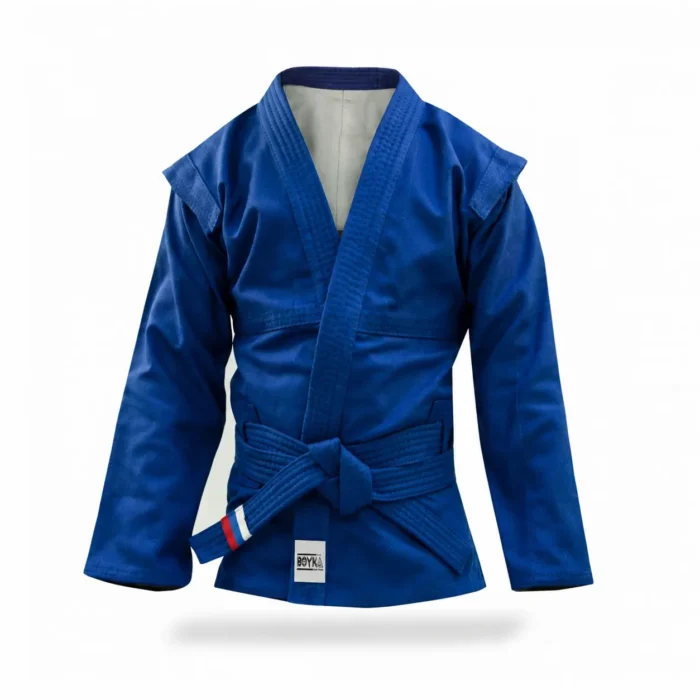 Boyka Blue Sambo Jacket with Tricolor Belt Trim