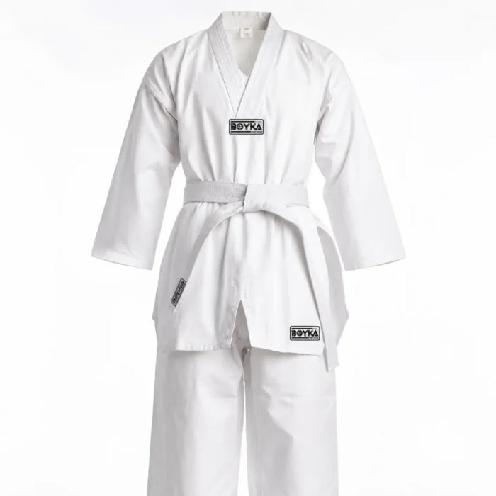 Boyka Classic All-White Taekwondo Uniform with White Belt