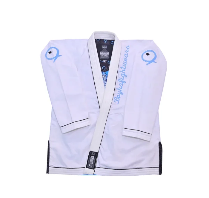 White Blue Big Teeth BJJ Gi
