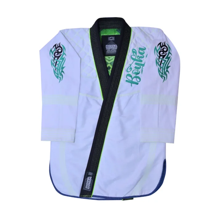 Monster Red Eye White Green BJJ Gi