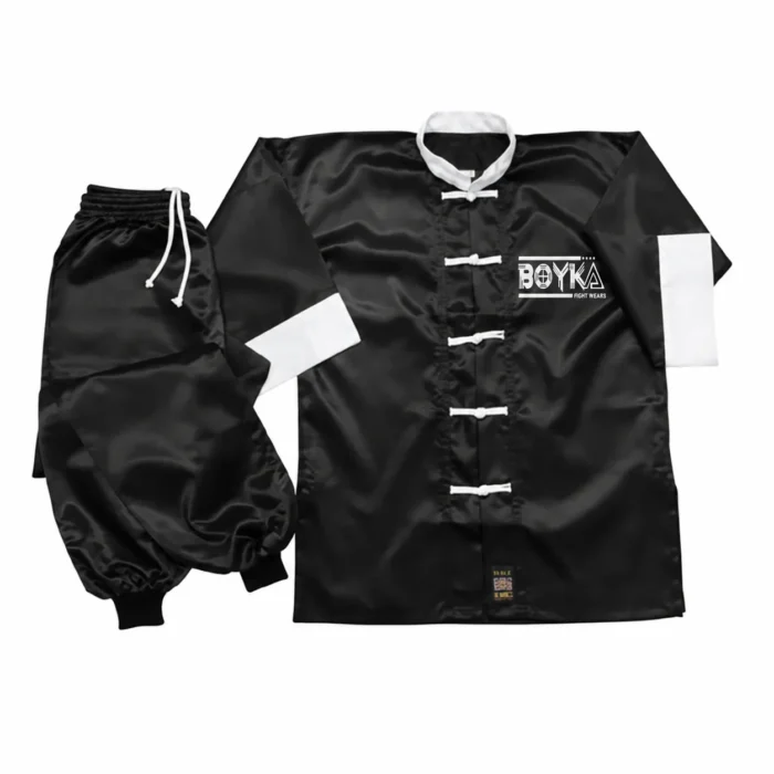 Boyka Black Kung Fu Uniform with White Frog Buttons