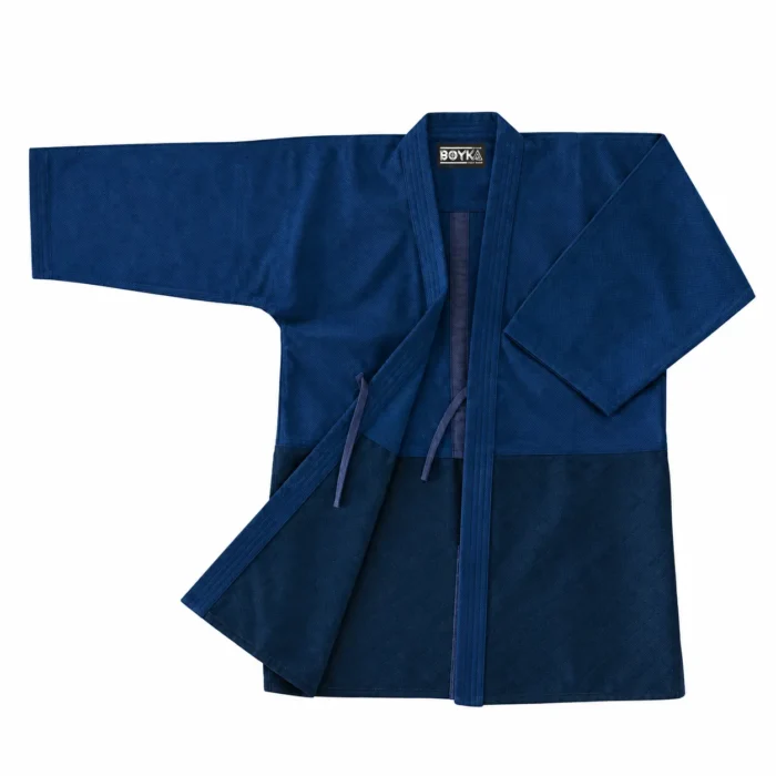 Boyka Two-Tone Navy Blue Kendo Jacket with Diamond Weave