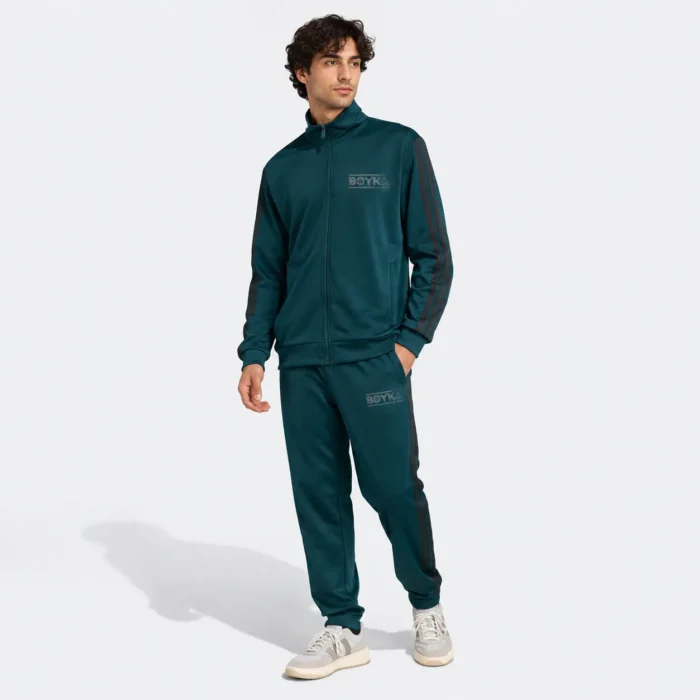 Striped Full-Zip Tracksuit – Teal