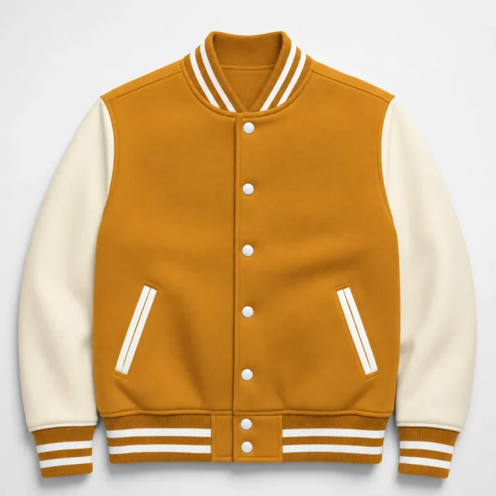Classic Varsity Jacket – Mustard & White