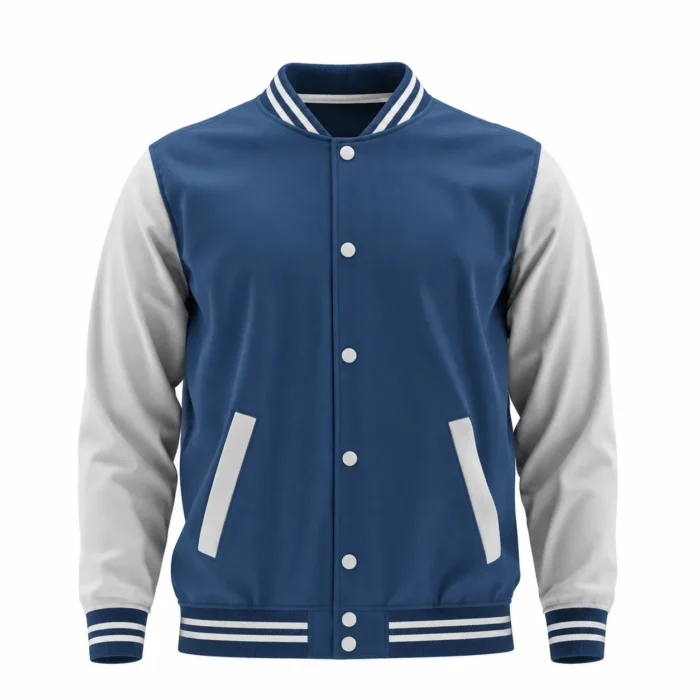 Graphic Varsity Jacket – Navy & White Chicago Style