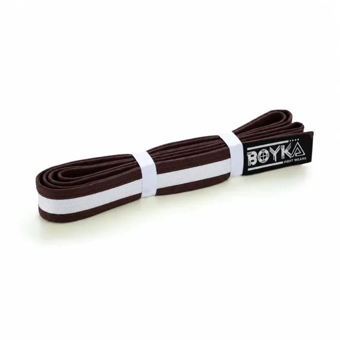 Premium Two-Tone Judo Belt – Brown & White