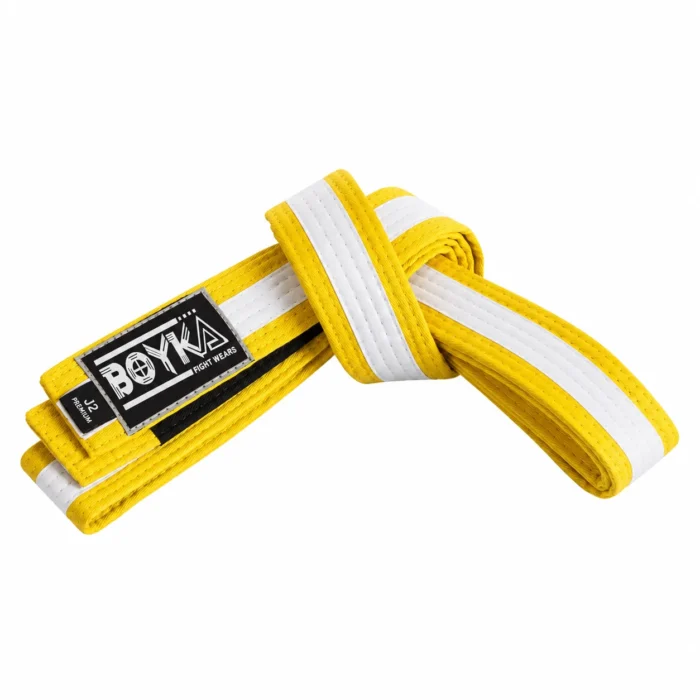 Premium Two-Tone BJJ Rank Belt – Yellow