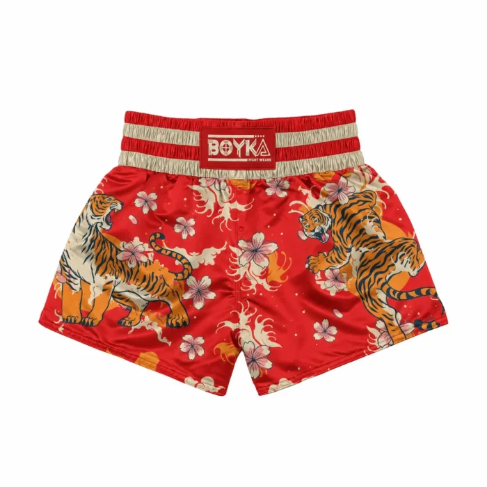 Japanese Tiger Muay Thai Shorts – Black & Red