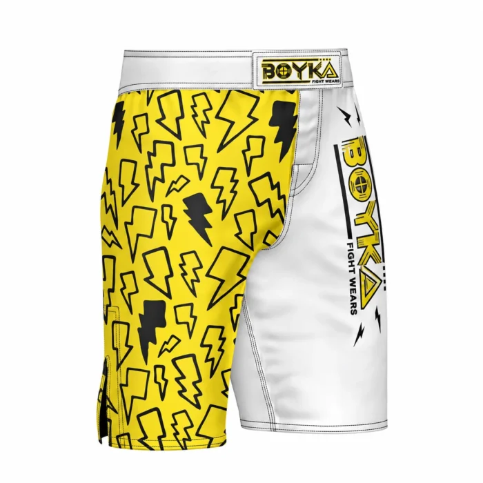 Lightning Split MMA Shorts – Yellow & White