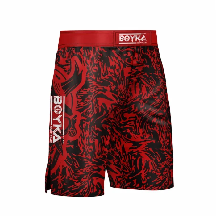 Dragon Camo MMA Shorts – Red & Black